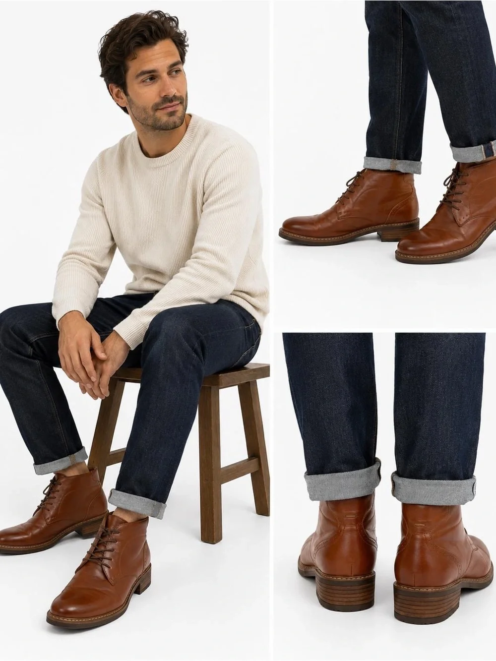 Nunn Bush Men's Tan/Brown Leather Chukka Boots - Lace-Up